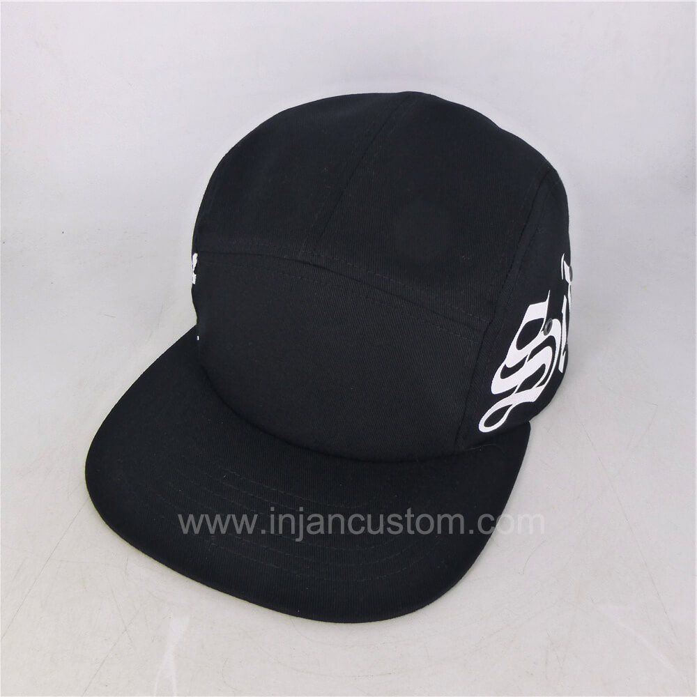 Custom Design 5 Panel Hats with Screen Printing Logo On Side Panel