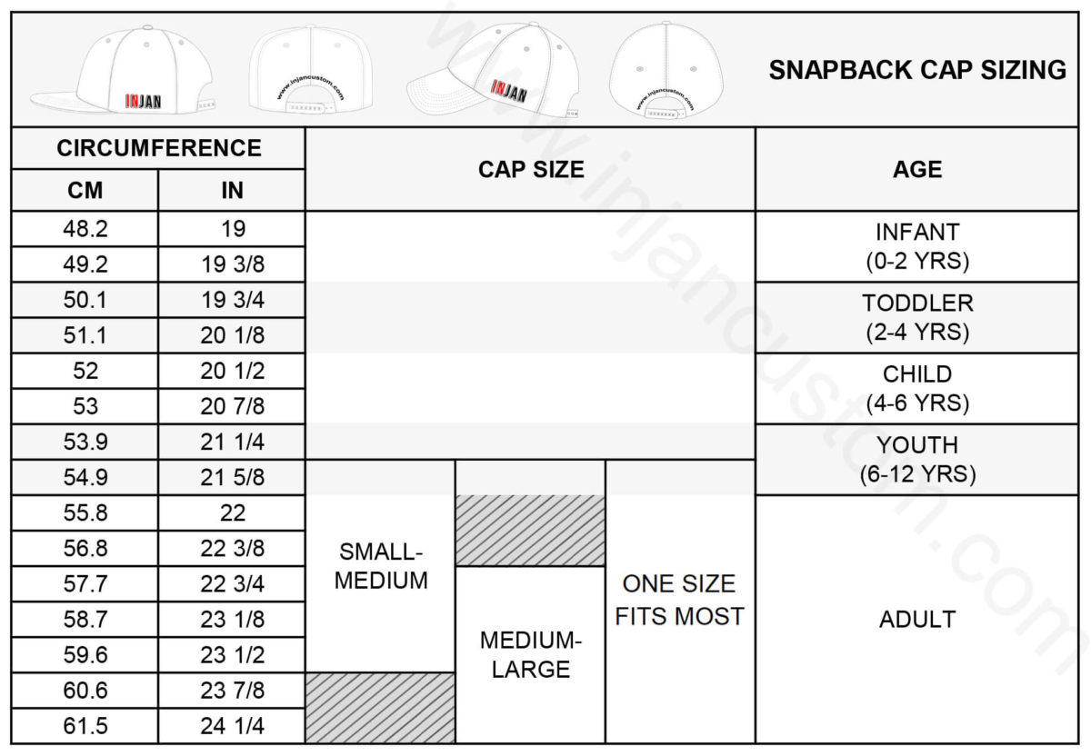 Hat Size Chart Fully Custom Hats and Garments Manufacturer